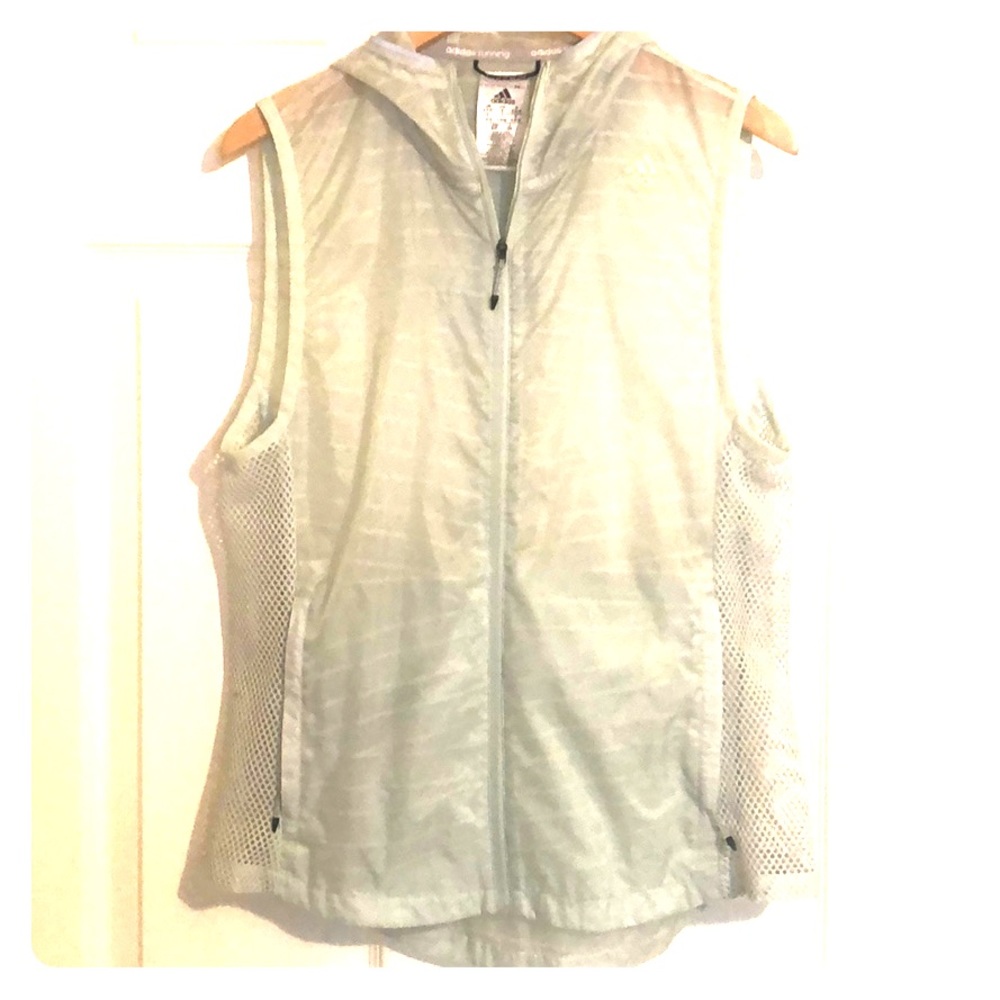 💖Adidas Seafoam green Hooded Running Vest